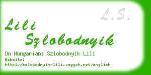 lili szlobodnyik business card